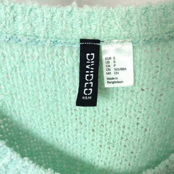 H&M Divided Mint Green Cropped Crew Neck Sweater - Picture 4 of 4